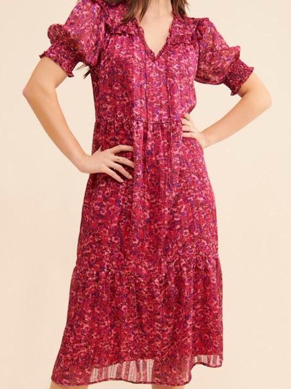 Du paradis from Anthropologie pink midi dress